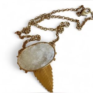 Gold Tone Genuine Agate necklace